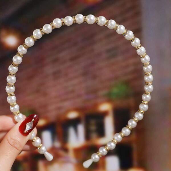 Bride's Hair Accessories Women's Handwoven Knotty Pearl Headband Japanese Korean Headdress Bow Hair Clip Crown Headband - Image 10