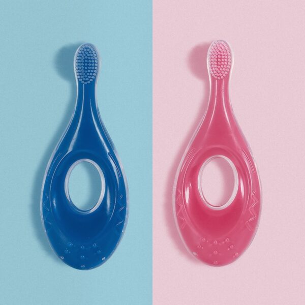 1Pcs Silicone Baby Training Toothbrush Solid Color Short Handle Baby Kids Toothbrush Cute Cartoon Baby Oral Care Toothbrush - Image 2