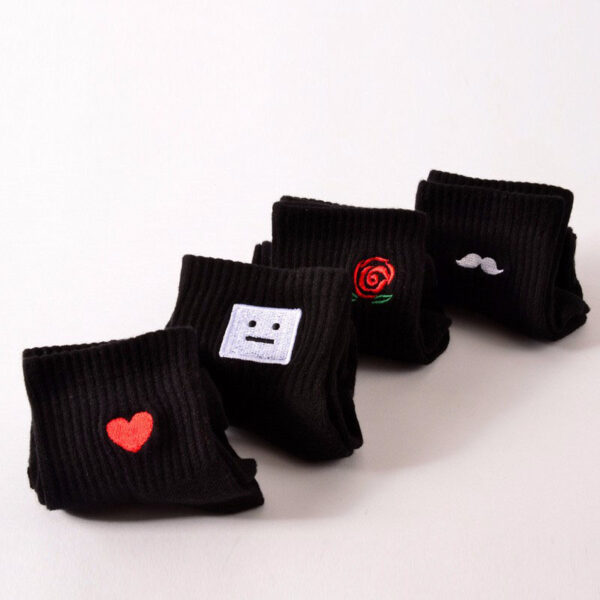 Women Size New Cotton Short Socks Killer Cupid Moustache Milk Cola Leon Clover Love Smile Face Mathilda Rose Tongue - Image 6
