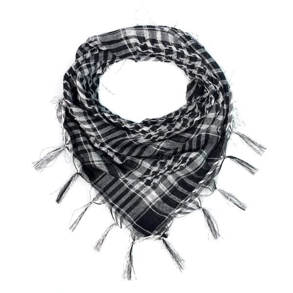 Network Silk Thousand Bird Grid Square Scarf Arab Headscarf Outdoor Military Enthusiast Tactics Foreign Trade Tassel Desert Scar - Image 17