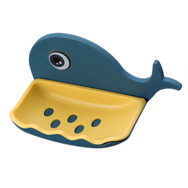 Whale Shape Free Punch Soap Rack Bathroom Drain Soap Box Toilet Soap Rack Wall-Mounted Rack - Image 4