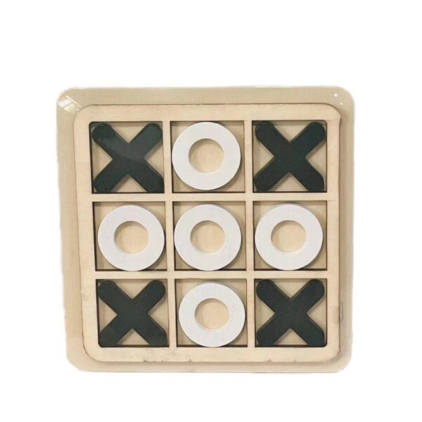 Wooden XO Three Even TIC-TAC-TOE Chess Children's Early Education Educational Entertainment Leisure Match Table Games Building Blocks Toys - Image 3