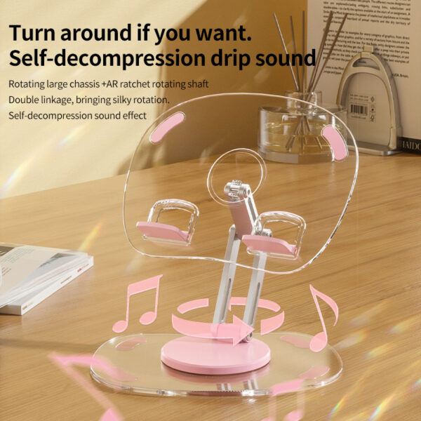 Multi functional adjustable lifting creative mobile phone support stand, desktop live streaming 360 ° rotating tablet stand, universal - Image 2