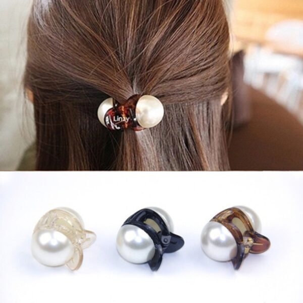 Korean Sweet Mini Round Pearl Hairpins For Women Girls Hair Claw Barrettes Hair Crab Clips Styling Make UP Tool Hair Accessories - Image 2