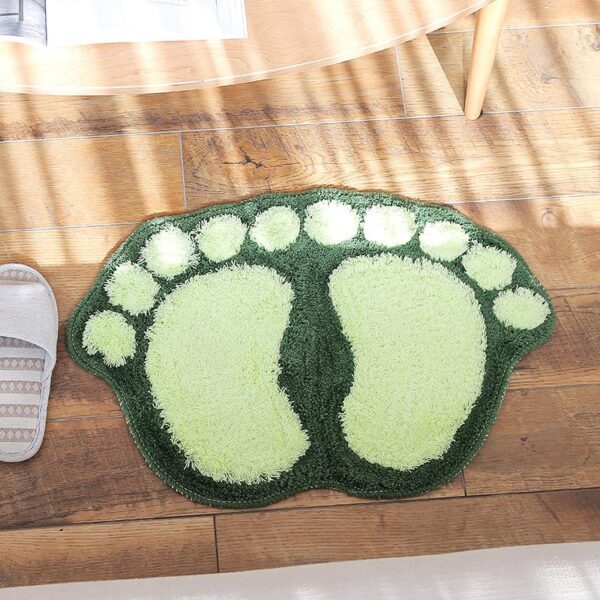 Foot Print Bath Mats Non-slip Bathroom Carpet Mat Toilet Bathroom Rug Bath Pad - Image 2