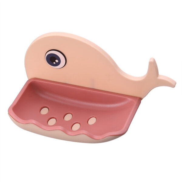 Whale Shape Free Punch Soap Rack Bathroom Drain Soap Box Toilet Soap Rack Wall-Mounted Rack - Image 7