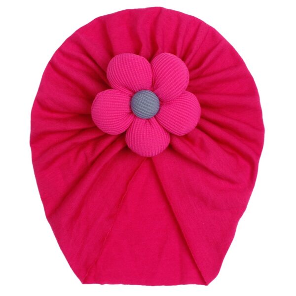 Children's imitation cotton pullover hat, baby creative, comfortable, breathable flower hat, baby hat - Image 9