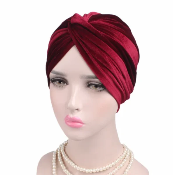 Women Velvet Turban Hat Headband Muslim Hijab Caps Female Soft Bandana Headband Hijabs Head Wrap Hair Accessories Supplies - Image 8