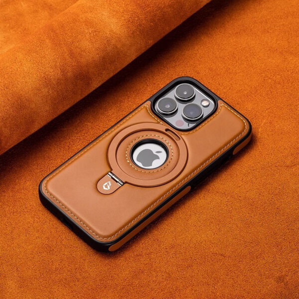 Suitable for Apple 16Promax phone case leather magnetic bracket iPhone 15 anti drop protective case - Image 4