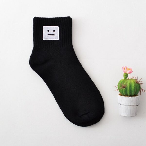 Women Size New Cotton Short Socks Killer Cupid Moustache Milk Cola Leon Clover Love Smile Face Mathilda Rose Tongue - Image 15