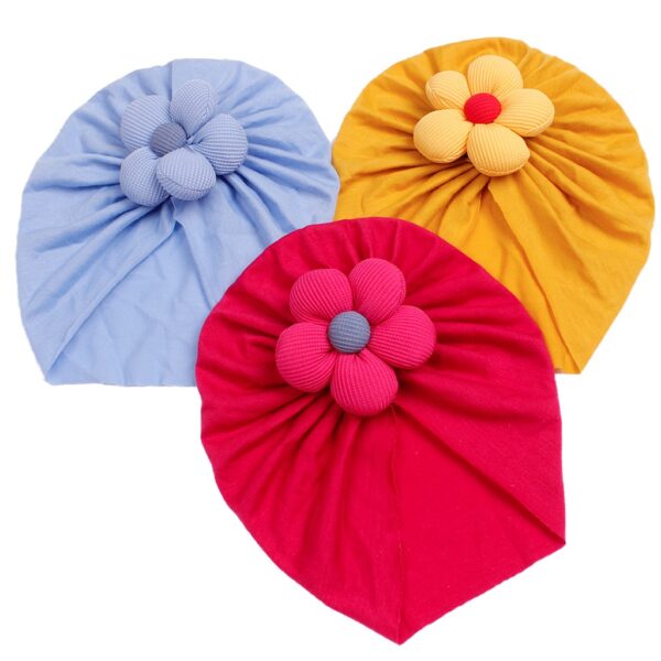 Children's imitation cotton pullover hat, baby creative, comfortable, breathable flower hat, baby hat - Image 17