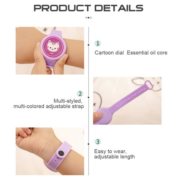 Kids Mosquito Repellent Watch Lightweight Natural Mosquito Repellent Bracelet Plant Essential Oil Mosquito Repellent Device - Image 3