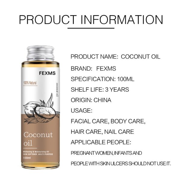 Coconut Skin Care Massage Body Care Essential Oil Coconut oil - Image 3