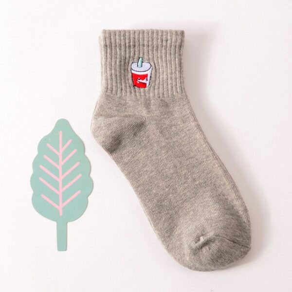 Women Size New Cotton Short Socks Killer Cupid Moustache Milk Cola Leon Clover Love Smile Face Mathilda Rose Tongue - Image 12