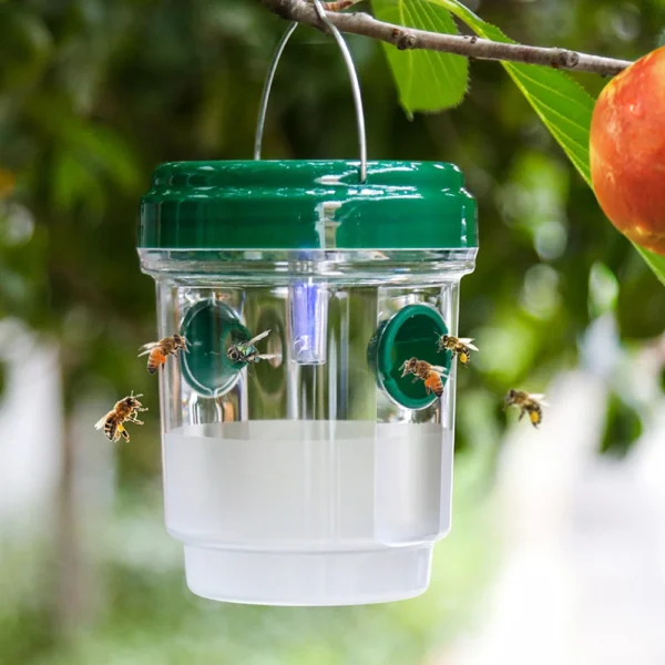 Solar Wasp Trap Waterproof Outdoor Hanging Trap Safe Non-Toxic Bee Hornet Traps Reusable Garden Fruit Fly Catcher - Image 4