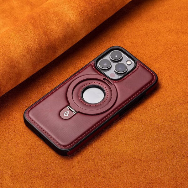 Suitable for Apple 16Promax phone case leather magnetic bracket iPhone 15 anti drop protective case - Image 9