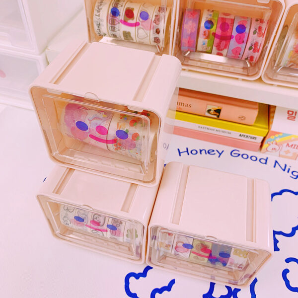 Ins Style New Desktop Drawer Storage Box Sundries Hand Account Tape Transparent Small Box Acrylic Storage Rack - Image 3
