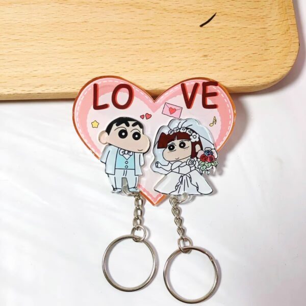 Crayon Shin chan couple keychain refrigerator sticker Simpson family flying house travel notes mobile castle couple pendant - Image 10