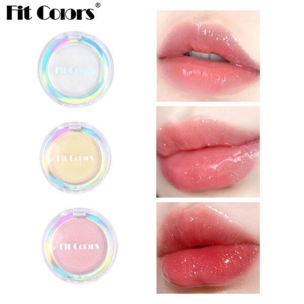 Fit Colors 3-Color Fresh Jelly Lip Mask Lip Mask Transparent Fine Flash Temperature-Controlled Discoloration Moisturizing Lip Jelly Lip Gloss - Image 2