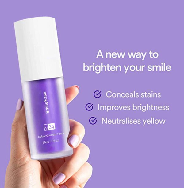 HISMILE V34 Purple Toothpaste Colour Corrector Teeth For Teeth Whitening Brightening Reduce Yellowing Cleaning Tooth Care 30ml - Image 4