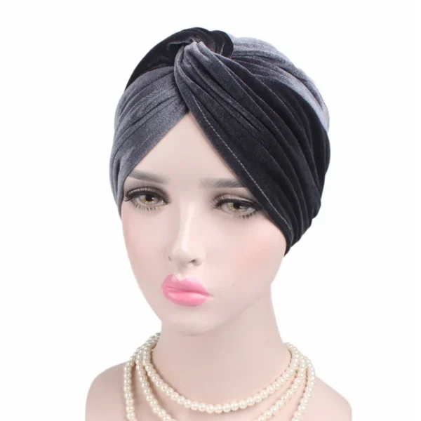 Women Velvet Turban Hat Headband Muslim Hijab Caps Female Soft Bandana Headband Hijabs Head Wrap Hair Accessories Supplies - Image 6