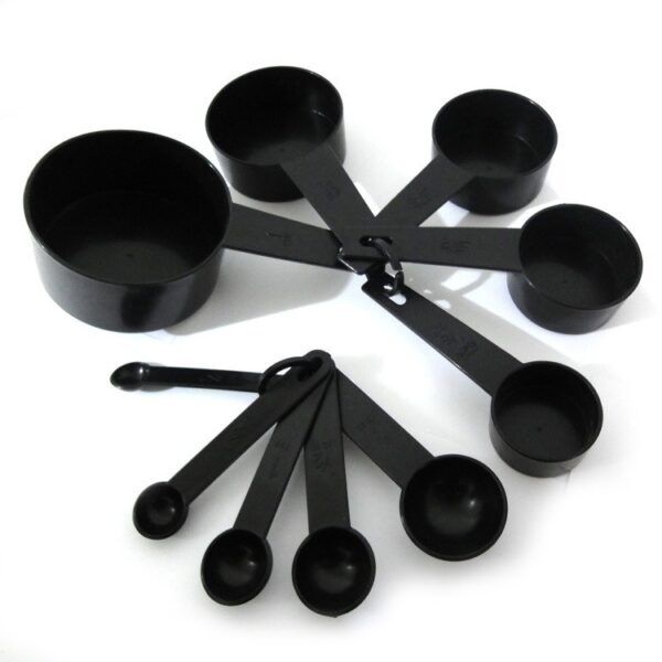 10-Piece Plastic Measuring Cups Black - Image 5