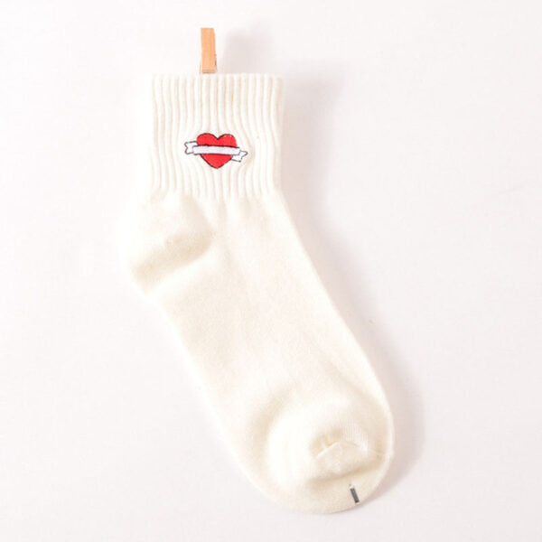Women Size New Cotton Short Socks Killer Cupid Moustache Milk Cola Leon Clover Love Smile Face Mathilda Rose Tongue - Image 10