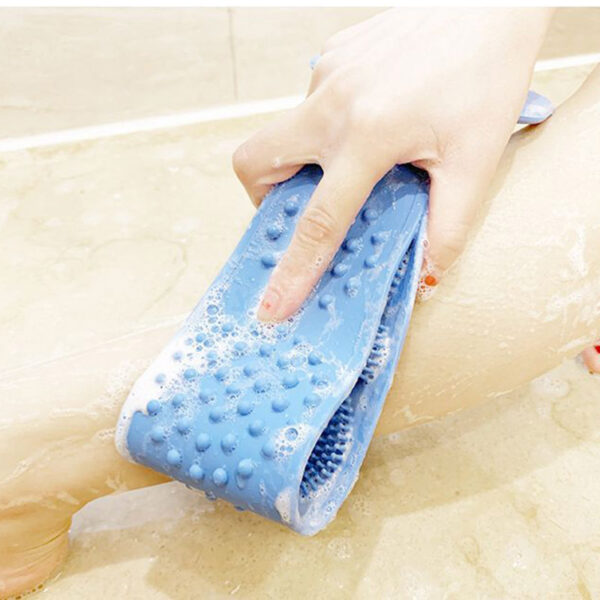 Hot Body Wash Silicone Body Scrubber Belt Double Side Shower Exfoliating Belt Removes Bath Towel - Image 2