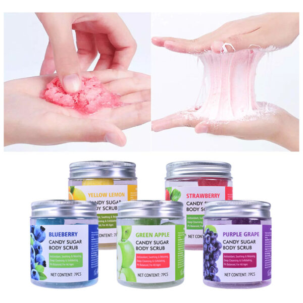 Brushed Candy Scrub Cream Fruit Fragrance Bath Salt Scrub Ball Body Scrub Cream - Image 2