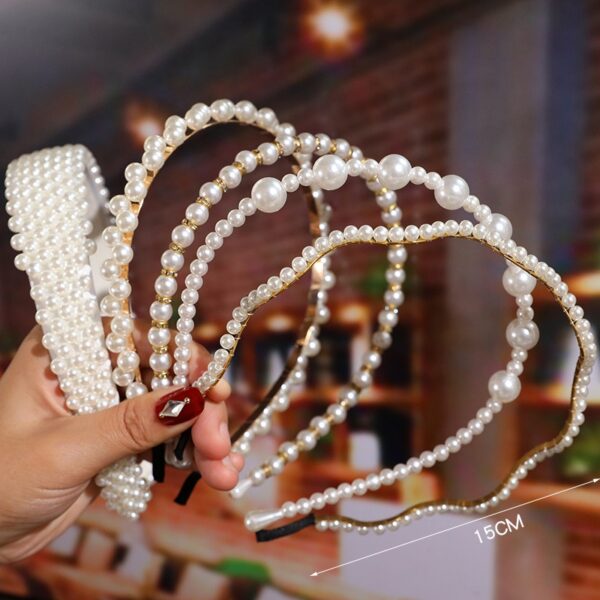 Bride's Hair Accessories Women's Handwoven Knotty Pearl Headband Japanese Korean Headdress Bow Hair Clip Crown Headband - Image 51