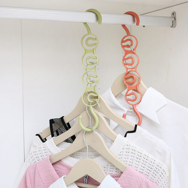 Home Multi Functional Multi Layer Wardrobe Space Saving Four Hole Hanger Storage Rack To Organize Upper And Lower Clothes Hanging - Image 3