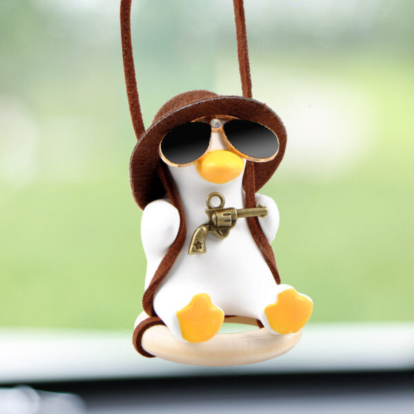 Cute Duck Car Pendant Swinging Autumn Car Rearview Mirror Pendant Pendant Pendant Car Interior Accessories Female Perfume Handmade Duck - Image 6