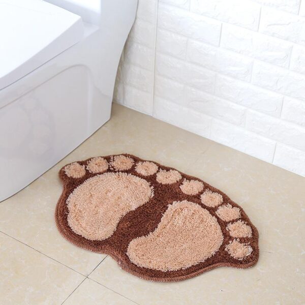 Foot Print Bath Mats Non-slip Bathroom Carpet Mat Toilet Bathroom Rug Bath Pad - Image 4