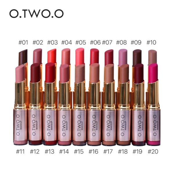 O.TWO.O Makeup Matte Lipstick 20Colors Vevet Long Lasting Kissproof All Day Lipstick Best Selling - Image 6