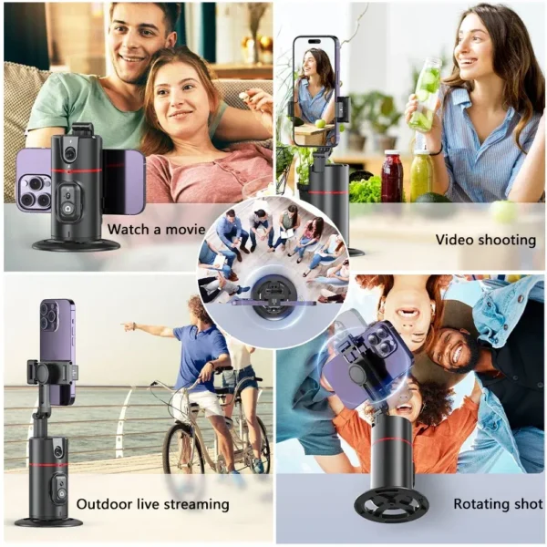 360 Auto Face Tracking Gimbal Auto Tracking Phone Holder Smart Selfie Gimbal Stabilizer with Gesture Control - Image 5