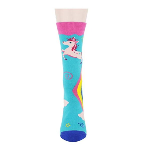 Unicorn Rainbow Printing Autumn And Winter Leisure In The Tube Sports Holiday Gift Socks - Image 3