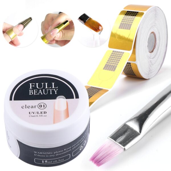 15ml Quick Building Gel for Nail Extension Acrylic White Clear UV Builder Gel Manicure Nail Art Prolong Forms Tips LA1623 - Image 6