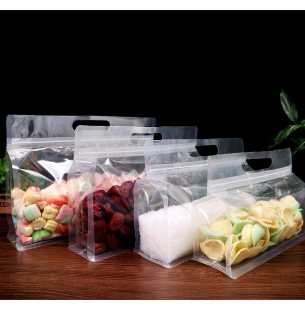 10PCS portable transparent octagonal sealed packaging bag, zero food self sealing, self standing bag, nut non degradable plastic sealing bag - Image 8