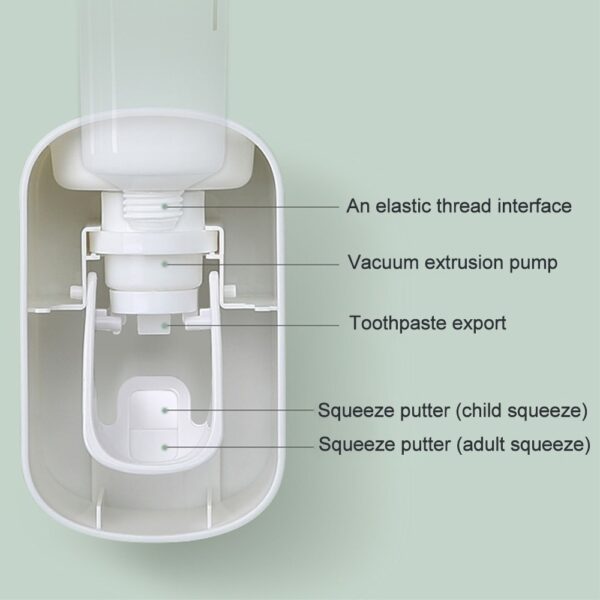 Automatic Toothpaste Dispenser Squeezers Toothpaste Tooth Dust-proof Toothbrush Holder Wall Mount Stand Bathroom Accessories Set - Image 5