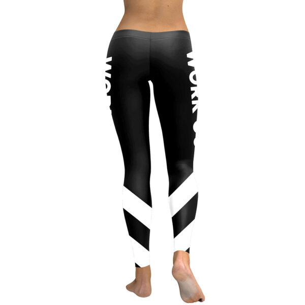 Slim New Striped  Women Leggings Workout Digital Print Fitness High Waist Leggin Black White Patchwork Legging Pant - Image 3