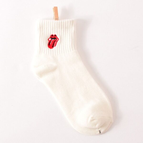 Women Size New Cotton Short Socks Killer Cupid Moustache Milk Cola Leon Clover Love Smile Face Mathilda Rose Tongue - Image 9