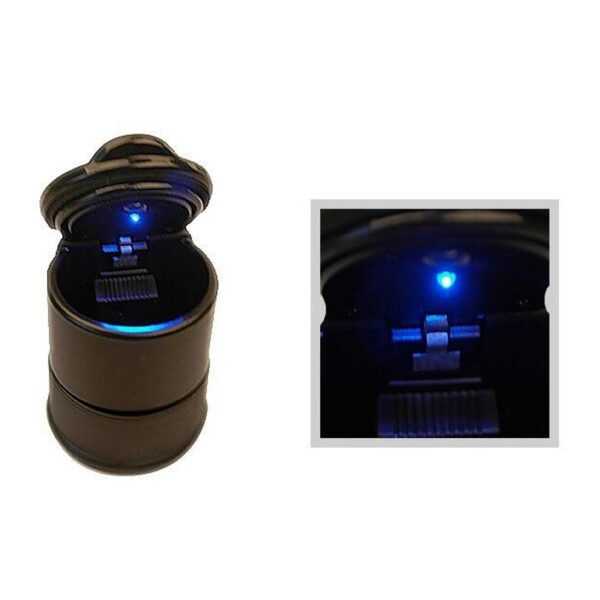 Portable Car Auto Ashtray Blue LED Light Smokeless Ashtray Cigarette Holder Anti-slip Rubber Botton - Image 6
