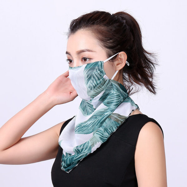 Summer Masks Flower Printed Women's Large Neck Guard Sun-resistant Silk Scarves Mask Driving College Style Scarf Outdoor Cycling - Image 16