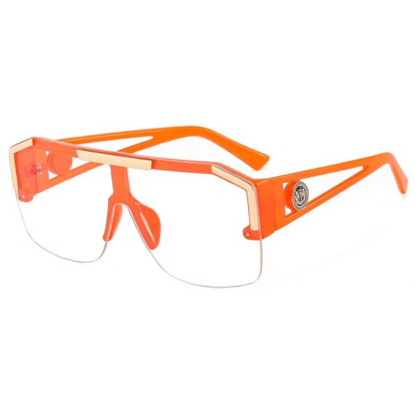 Oversized Square Sunglasses Men Women Vintage Metal Big Frame Semi-Rimless One Lens Sun Glasses UV400 - Image 17
