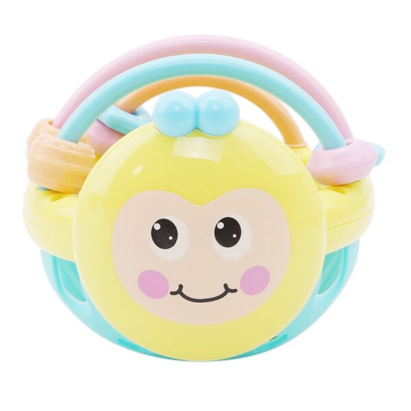 1 Pc Soft Rubber Cartoon Bee Hand Knocking Rattle Dumbbell Baby Early Educational Toys for Kids Preschool Tools Games Gifts - Image 3