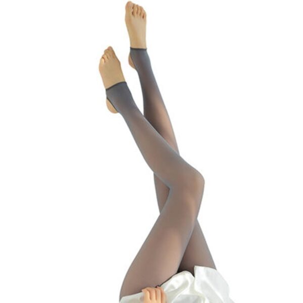 Stewardess Grey Thickened Plush Skin Penetrating Leggings For Women Wearing Fake Flesh Penetrating Pantyhose In Autumn And Winter - Image 5