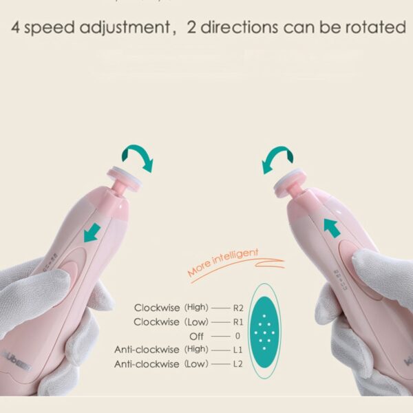 Electric Baby Nail Trimmer Baby Scissors Babies Nail Care Safe Nail Clipper Cutter For Kids Infant Newbron Nail Trimmer Manicure - Image 3