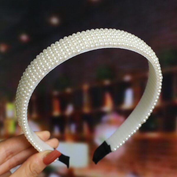 Bride's Hair Accessories Women's Handwoven Knotty Pearl Headband Japanese Korean Headdress Bow Hair Clip Crown Headband - Image 3