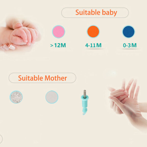 Electric Baby Nail Trimmer Baby Scissors Babies Nail Care Safe Nail Clipper Cutter For Kids Infant Newbron Nail Trimmer Manicure - Image 2