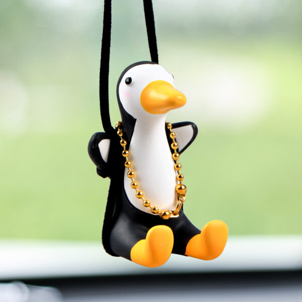 Cute Duck Car Pendant Swinging Autumn Car Rearview Mirror Pendant Pendant Pendant Car Interior Accessories Female Perfume Handmade Duck - Image 7